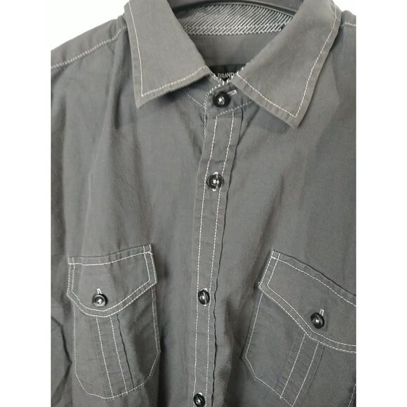 Michael Brandon Long Sleeve Grey Button Up Shirt. Size XL - Picture 3 of 12
